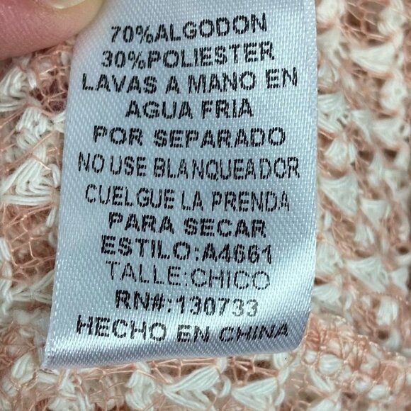 NWT Umgee Baby Pink High Low Waffle Knit Top Size Small Cotton 3/4 Sleeve Boho S - Picture 11 of 15